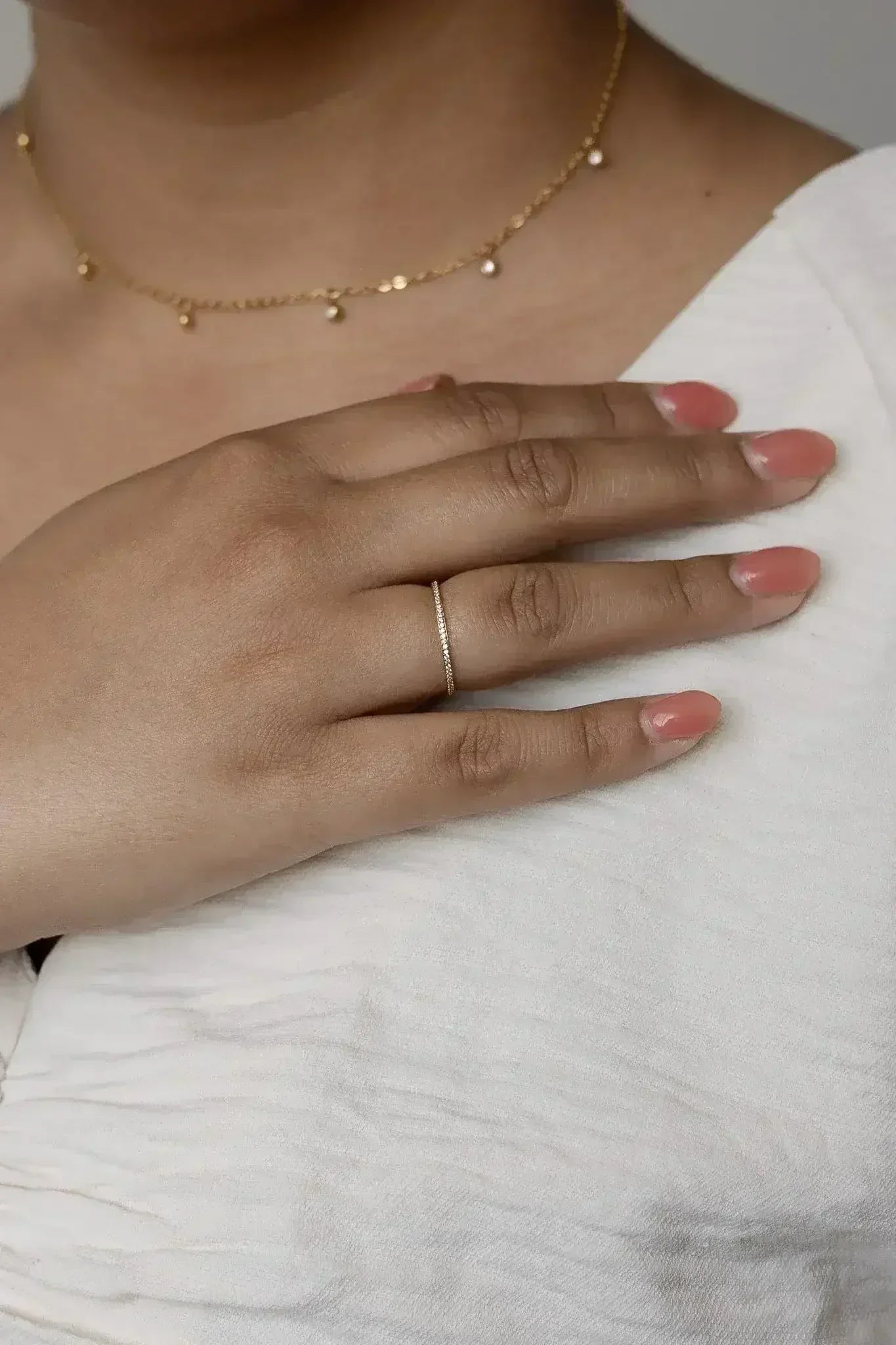 Dainty Crystal Stacker Ring - Femstylo