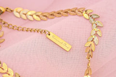 Persephone Anklet in Gold pleated Stainless steel Anklet | Femstylo - Femstylo