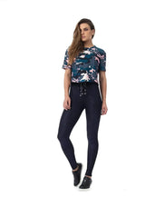 Daisy Camo Short Sleeve Crop Top | Stylish & Comfortable - Femstylo