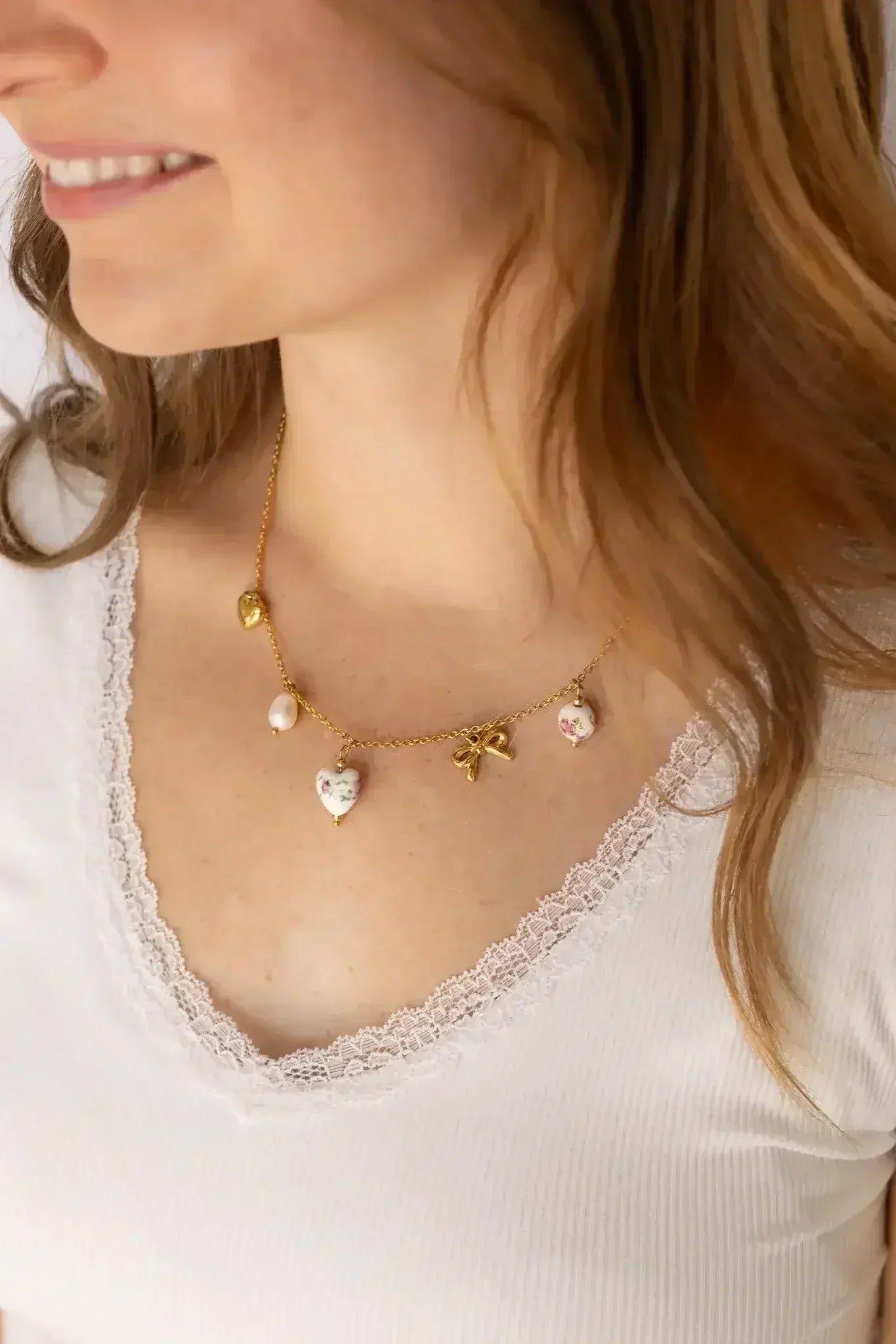 Bella Charm Necklace in Rose - Femstylo