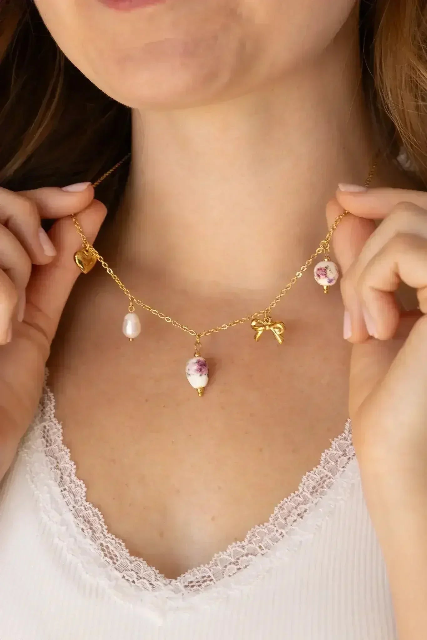 Bella Charm Necklace in Rose - Femstylo