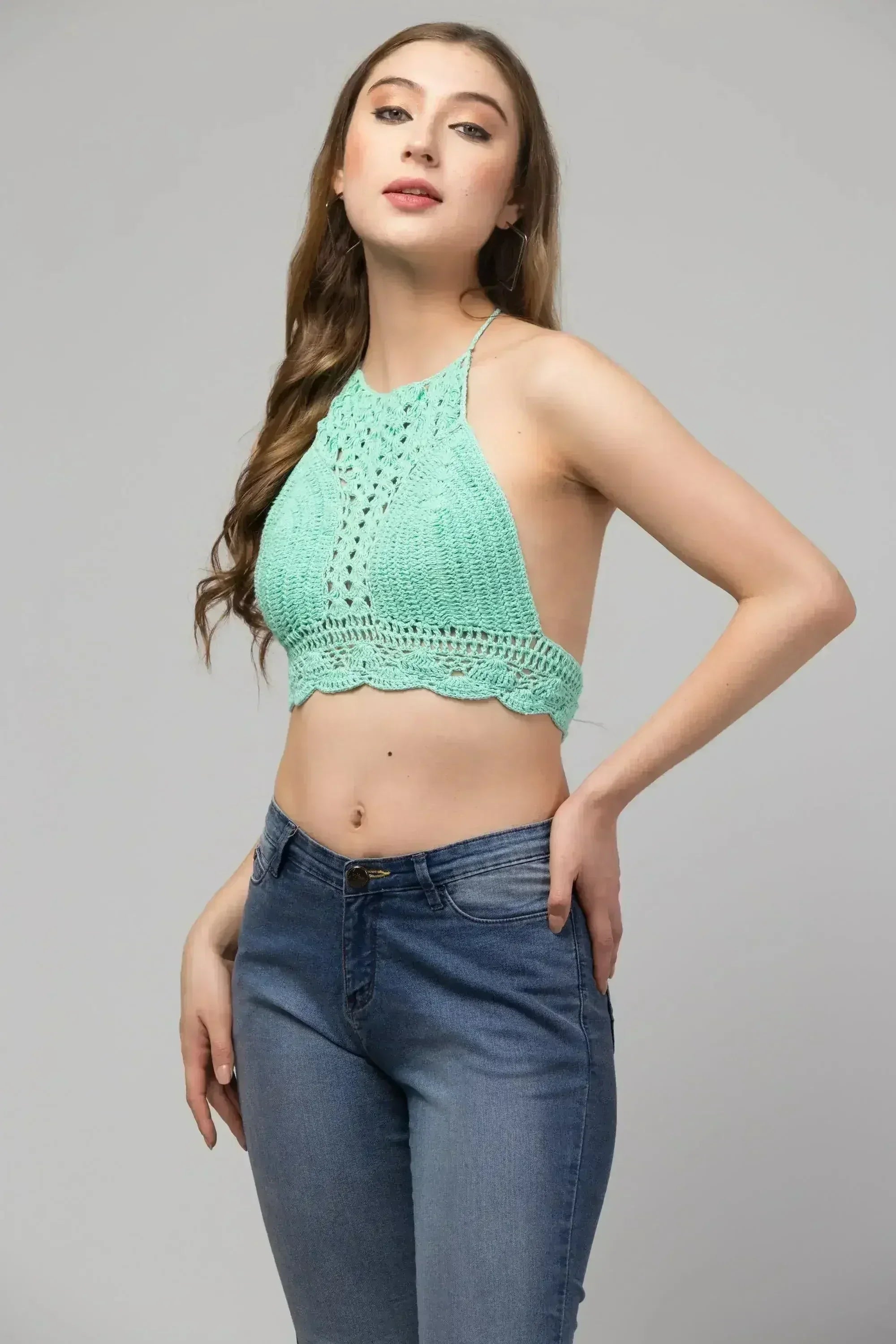 Caroline Crochet Crop Top-Bralette - Femstylo