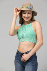 Caroline Crochet Crop Top-Bralette - Femstylo