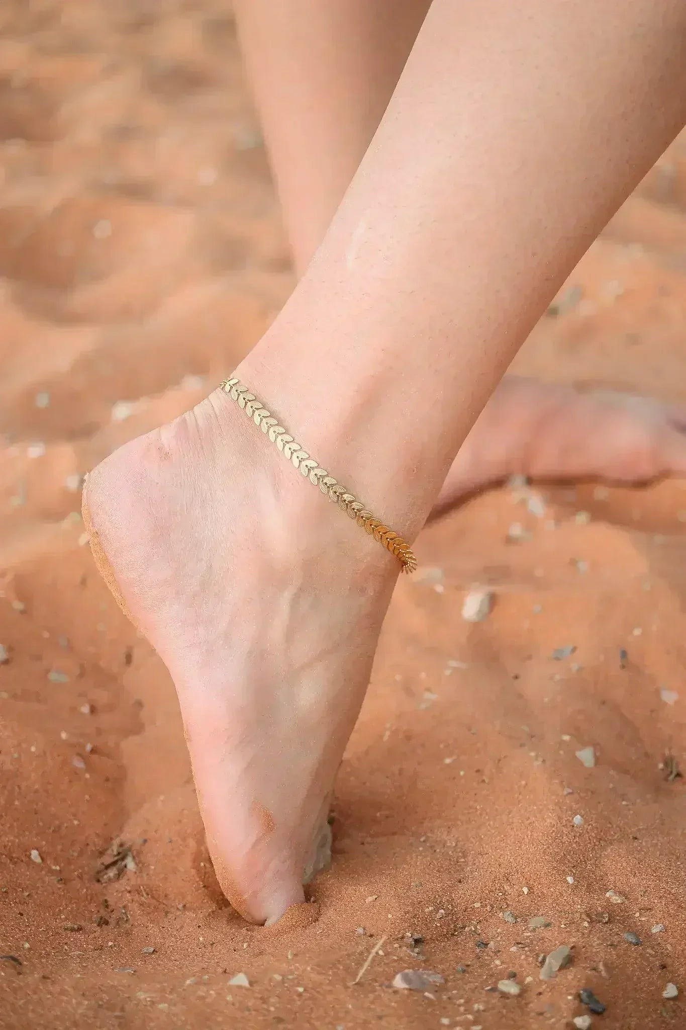 Persephone Anklet in Gold pleated Stainless steel Anklet | Femstylo - Femstylo
