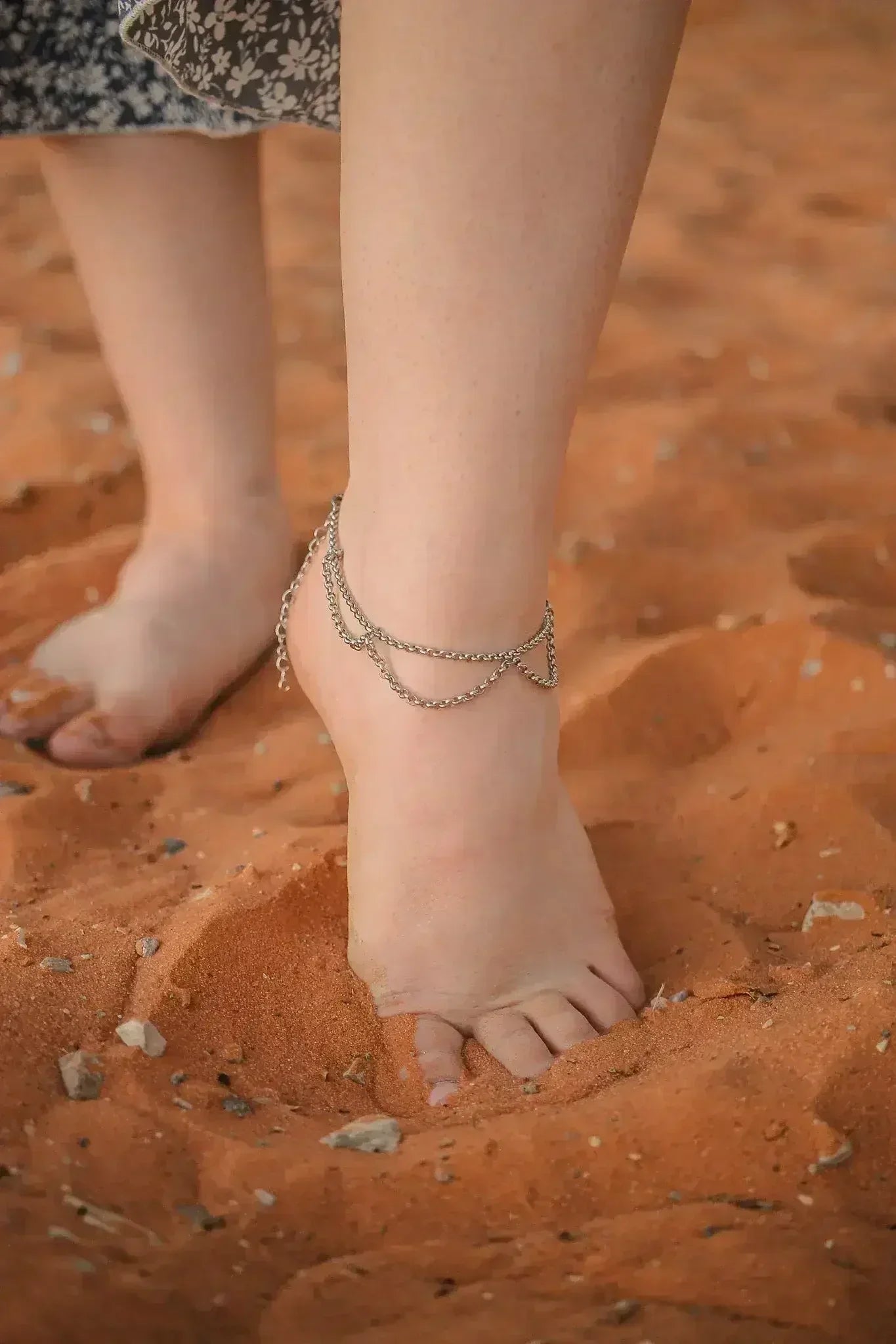 Freya Anklet in Silver Unique and Romantic | Femstylo - Femstylo