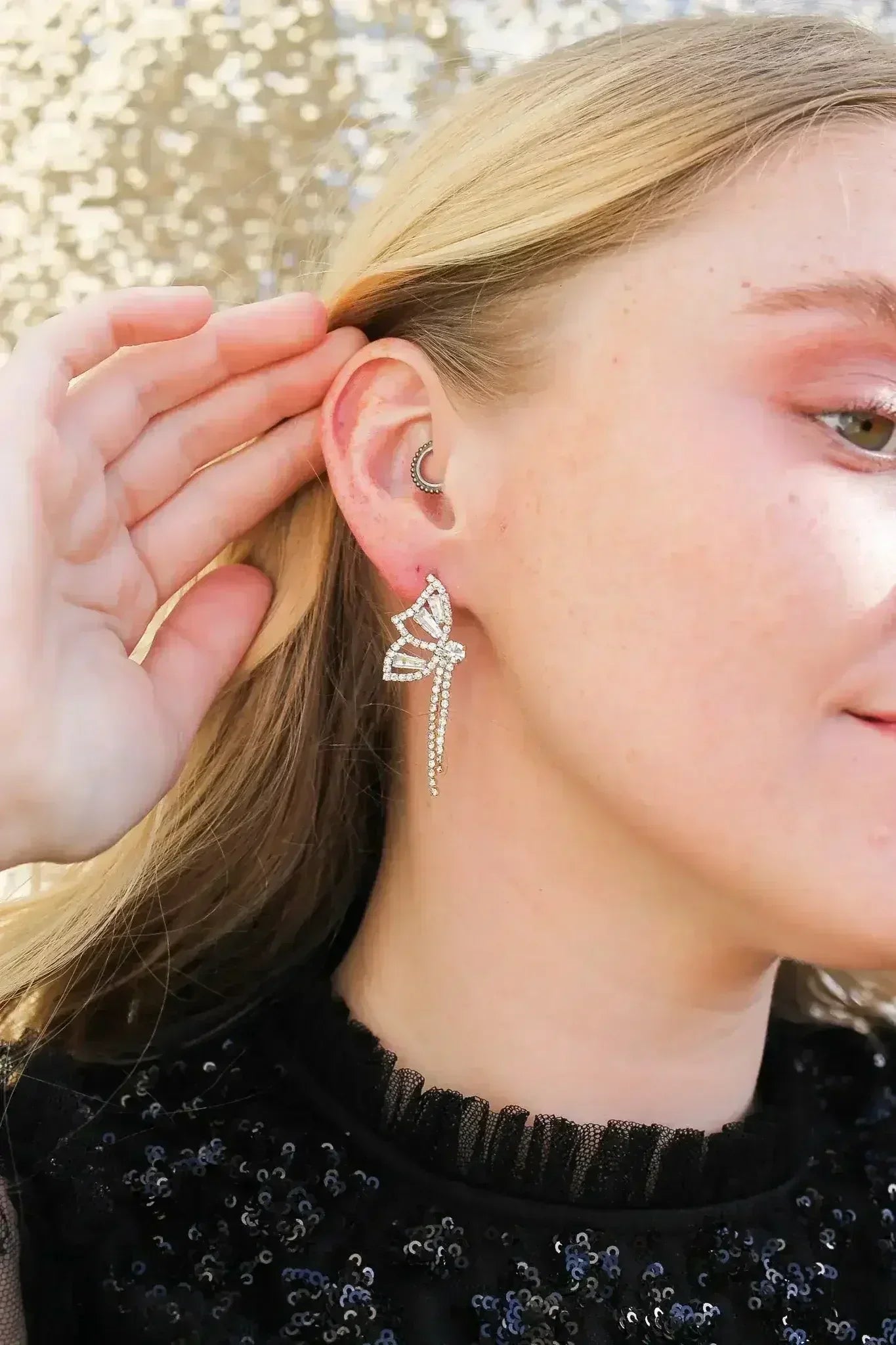 Social Butterfly Dangle in Gold - Femstylo