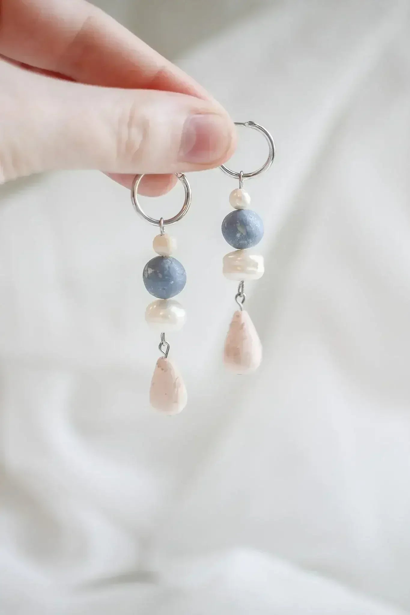 Celine Dangle in Clay Beads and Pearls - Femstylo