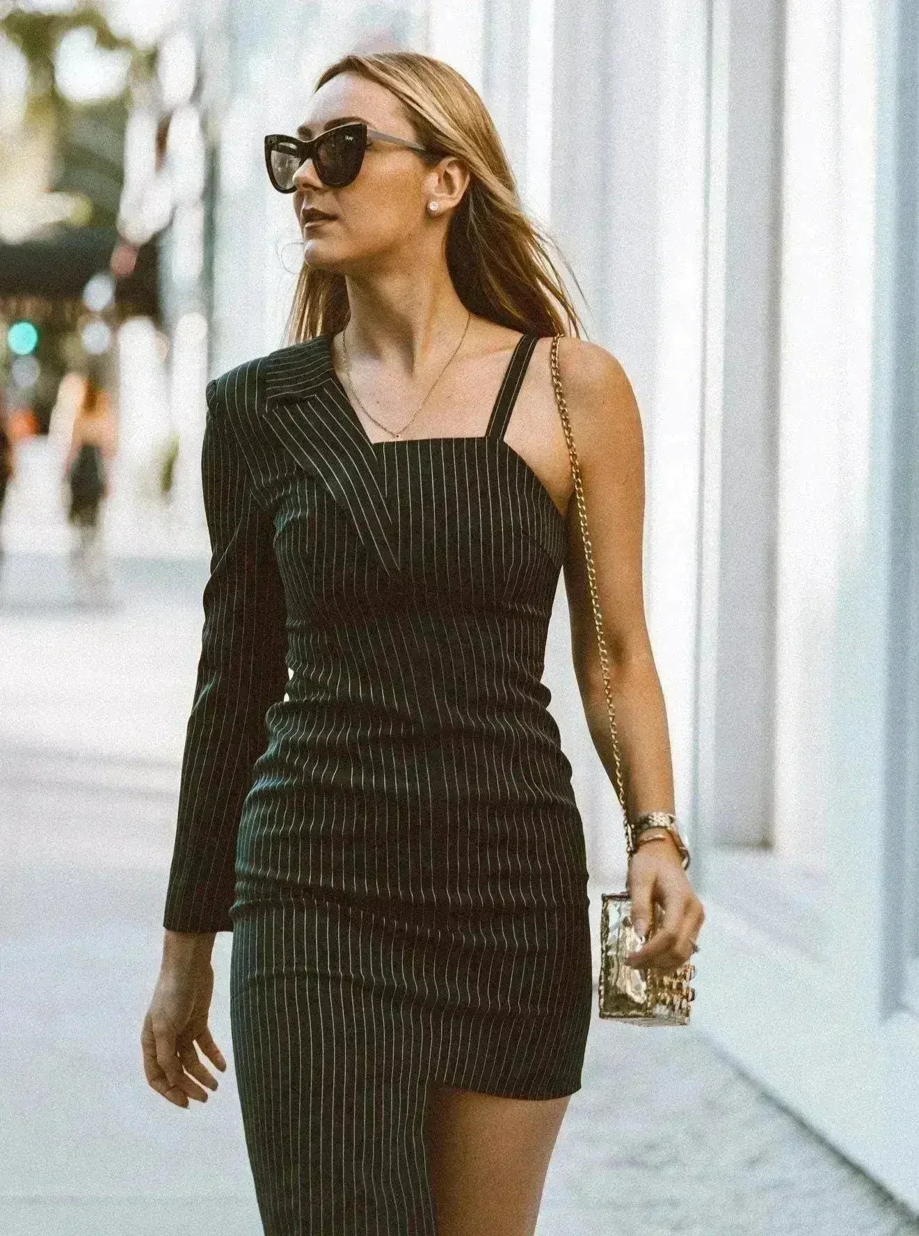 Juliette Pinstripe Blazer Dress - Femstylo