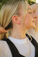 Paige Pearl Beaded Hoop - Femstylo