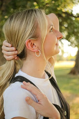 Paige Pearl Beaded Hoop - Femstylo