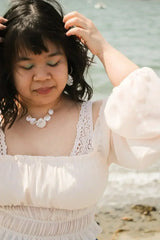 Aquamarine Necklace in Shell - Femstylo