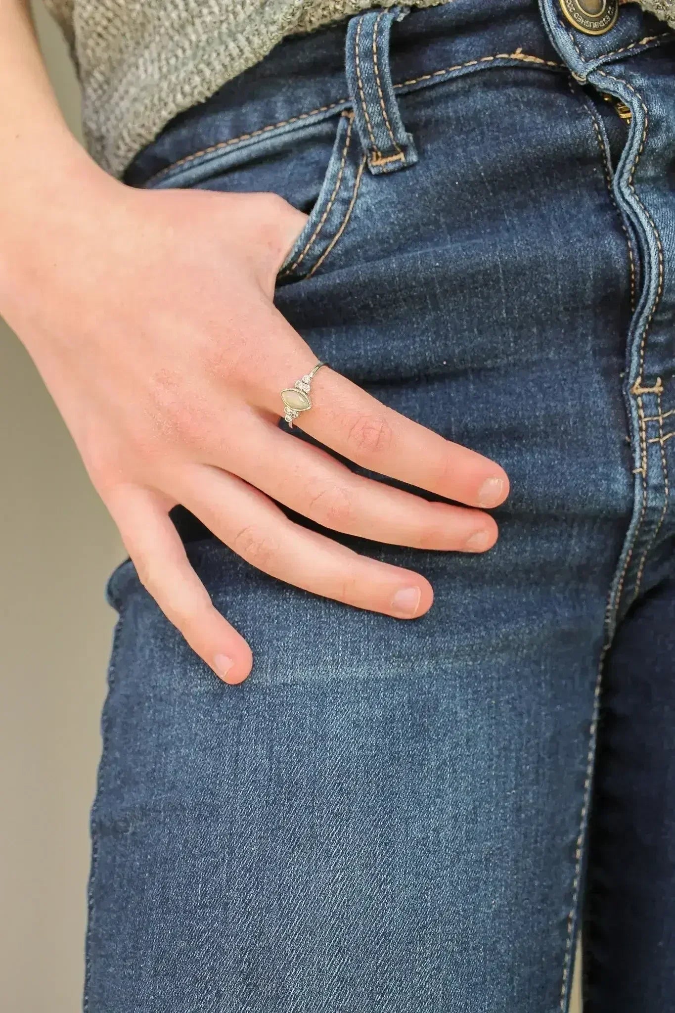 Serena Opal Ring in Silver - Femstylo