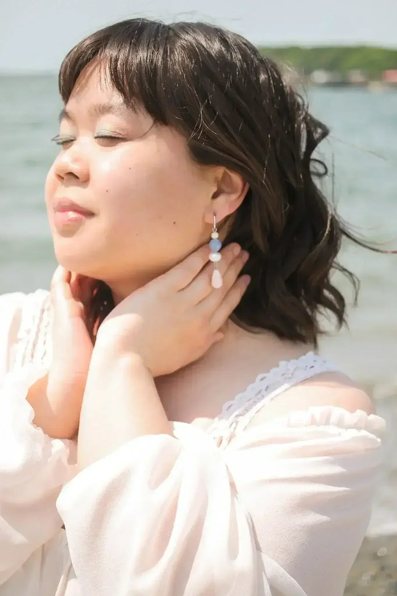 Celine Dangle in Clay Beads and Pearls - Femstylo