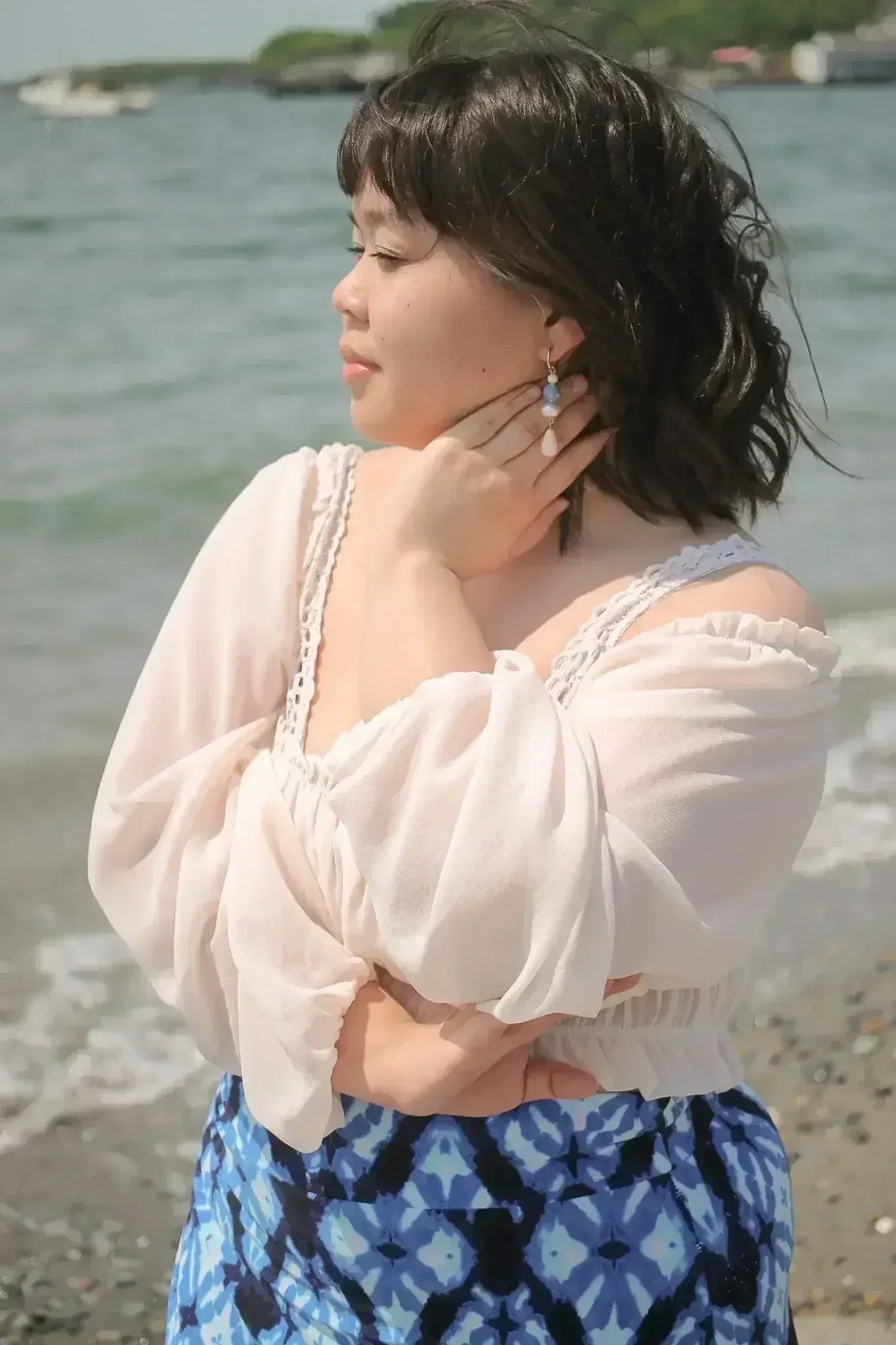 Celine Dangle in Clay Beads and Pearls - Femstylo