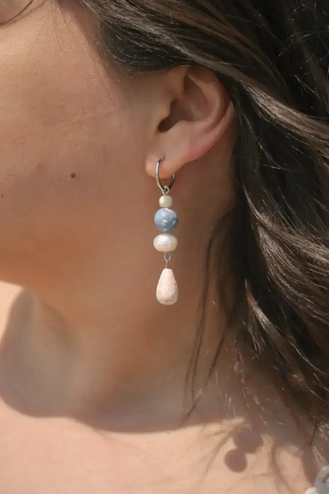 Celine Dangle in Clay Beads and Pearls - Femstylo