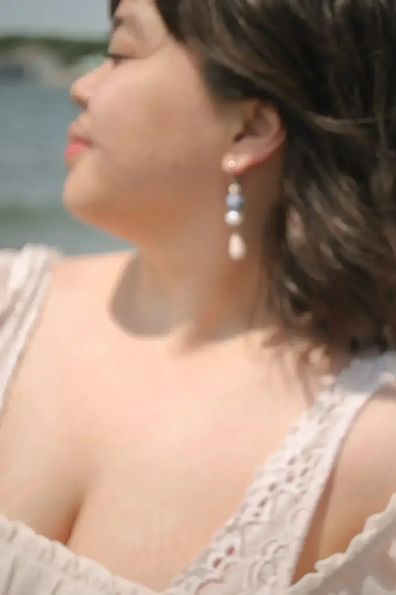 Celine Dangle in Clay Beads and Pearls - Femstylo