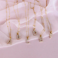 Pearl Initial Necklace - Femstylo