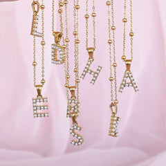 Pearl Initial Necklace - Femstylo
