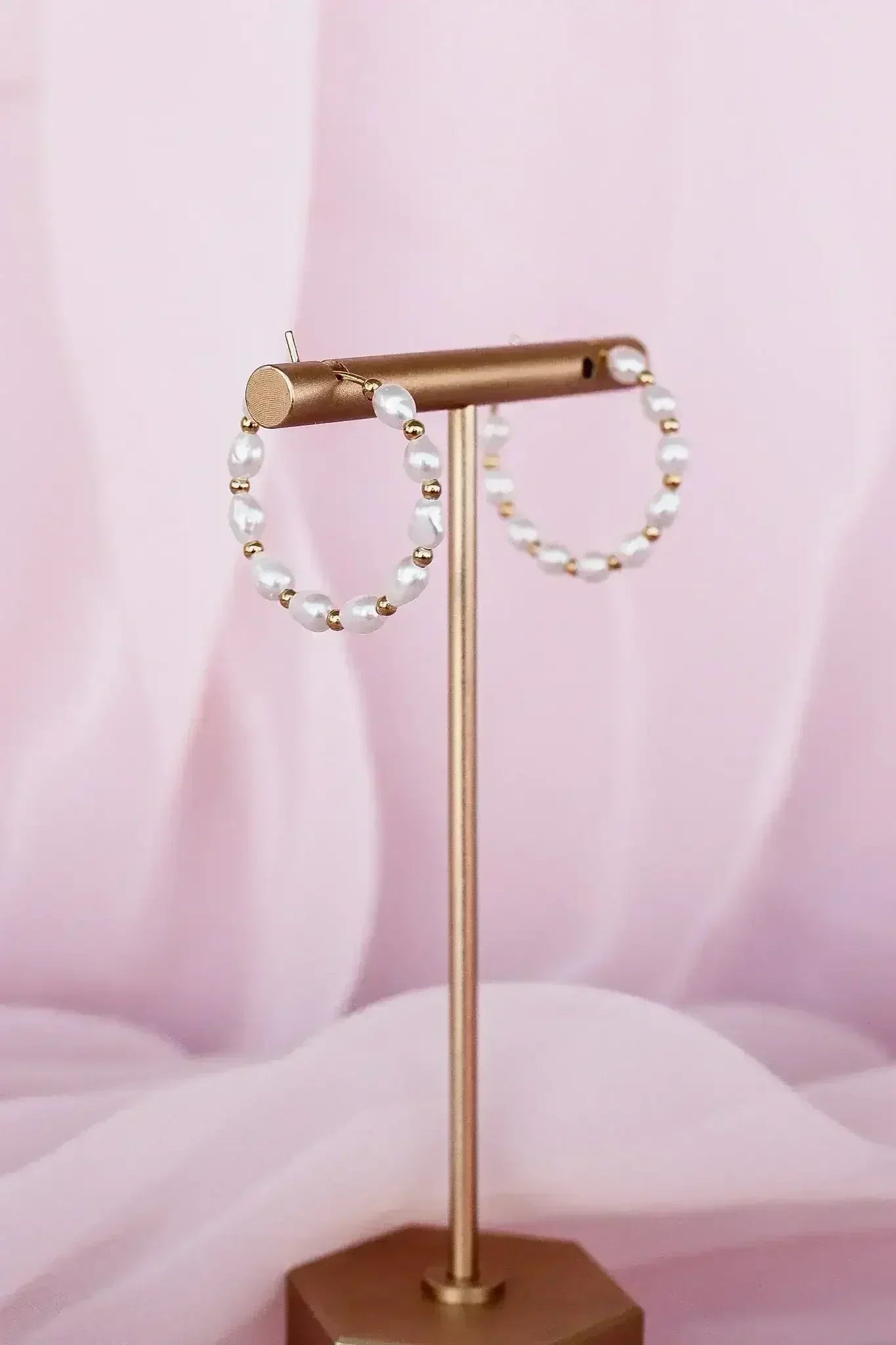 Paige Pearl Beaded Hoop - Femstylo