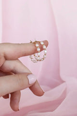 Paige Pearl Beaded Hoop - Femstylo