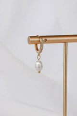Abbey Pearl Huggie Hoop - Femstylo