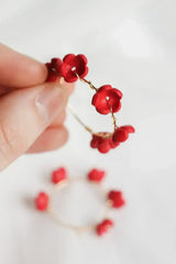 Poppy Hoop in Cherry Red (Gold Filled) - Femstylo