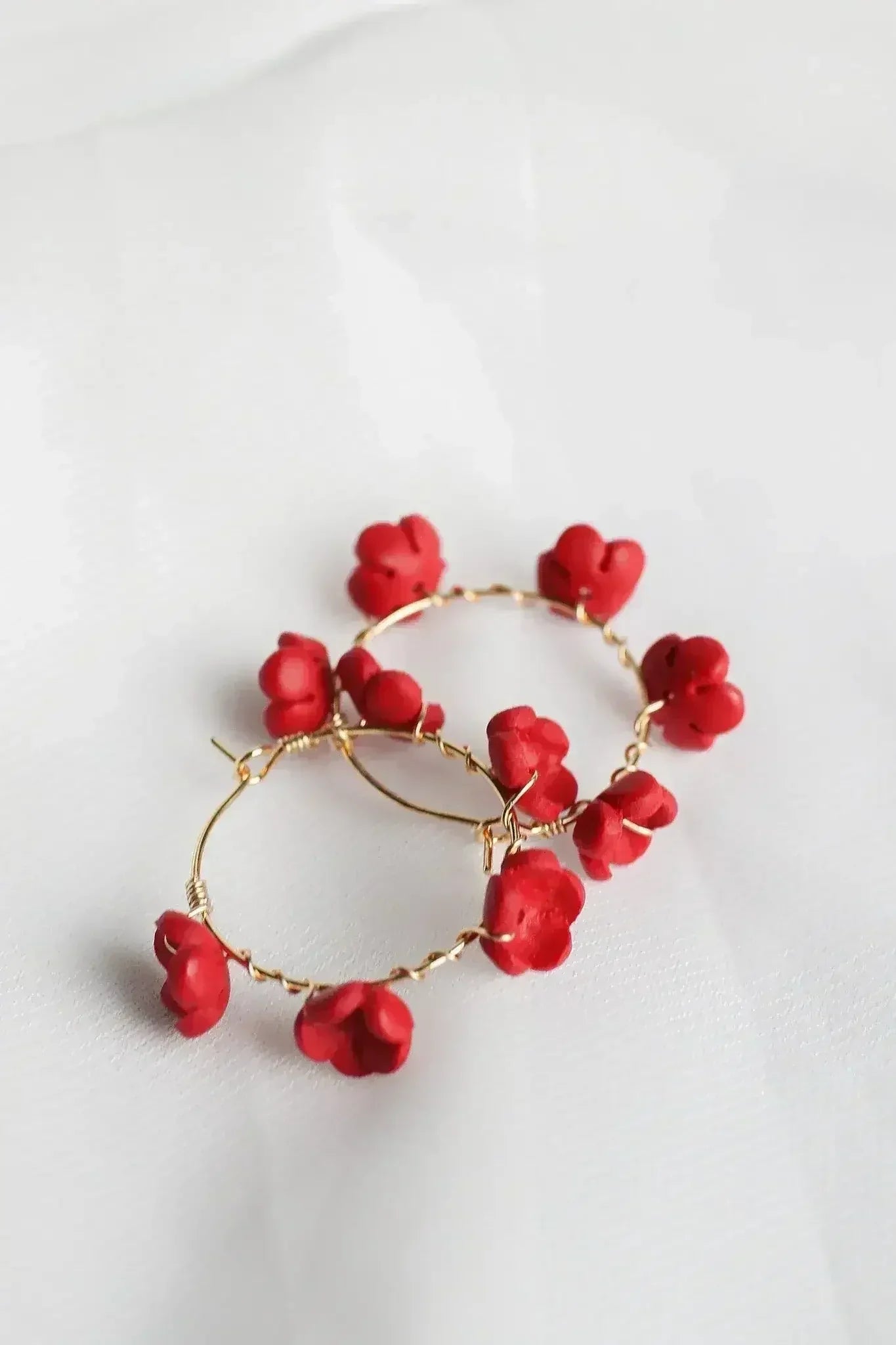 Poppy Hoop in Cherry Red (Gold Filled) - Femstylo