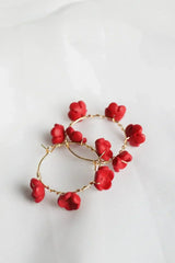 Poppy Hoop in Cherry Red (Gold Filled) - Femstylo