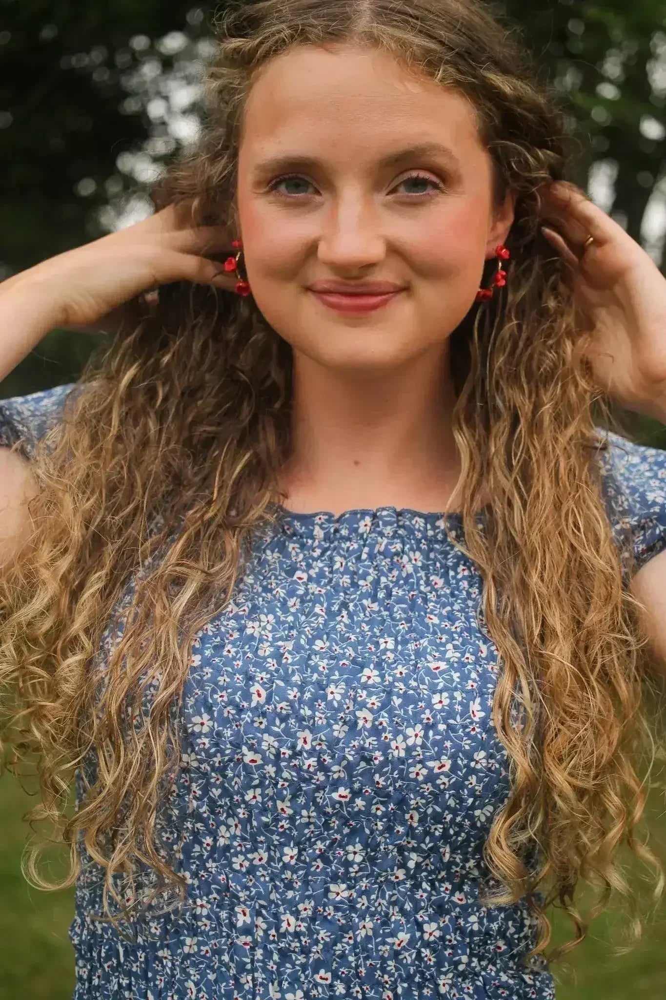 Poppy Hoop in Cherry Red (Gold Filled) - Femstylo