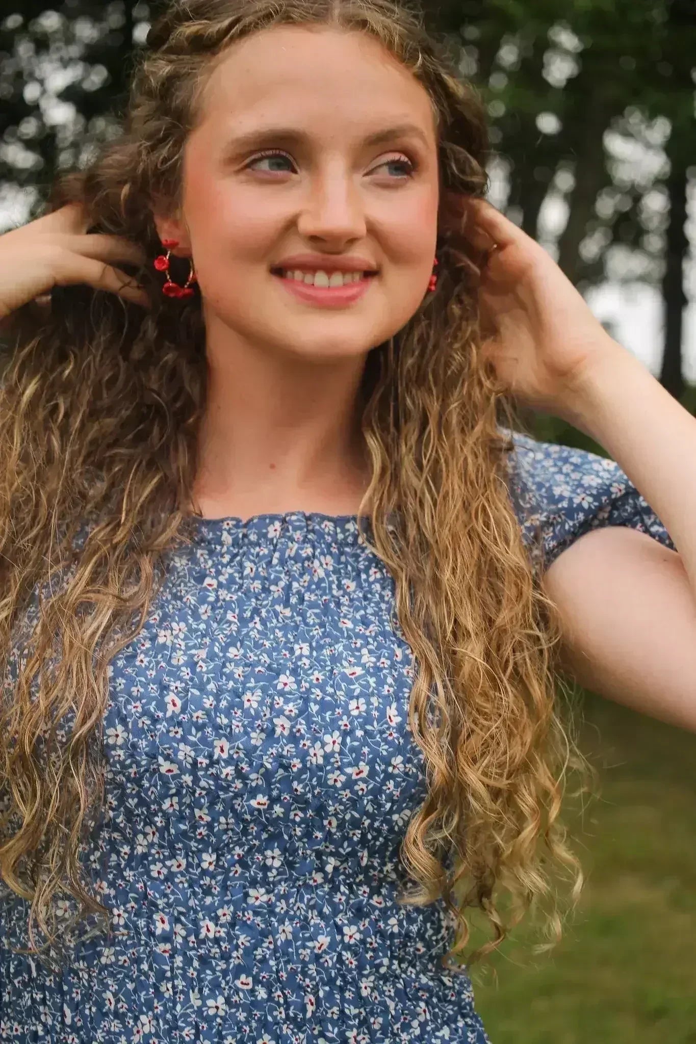 Poppy Hoop in Cherry Red (Gold Filled) - Femstylo