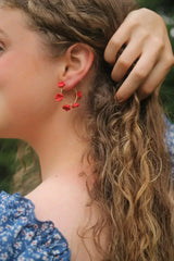 Poppy Hoop in Cherry Red (Gold Filled) - Femstylo