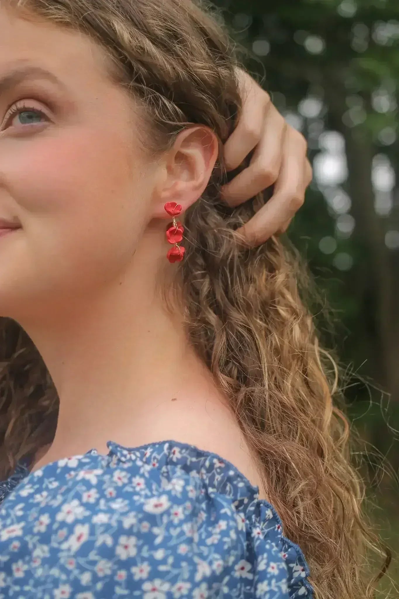 Poppy Hoop in Cherry Red (Gold Filled) - Femstylo