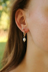 Abbey Pearl Huggie Hoop - Femstylo