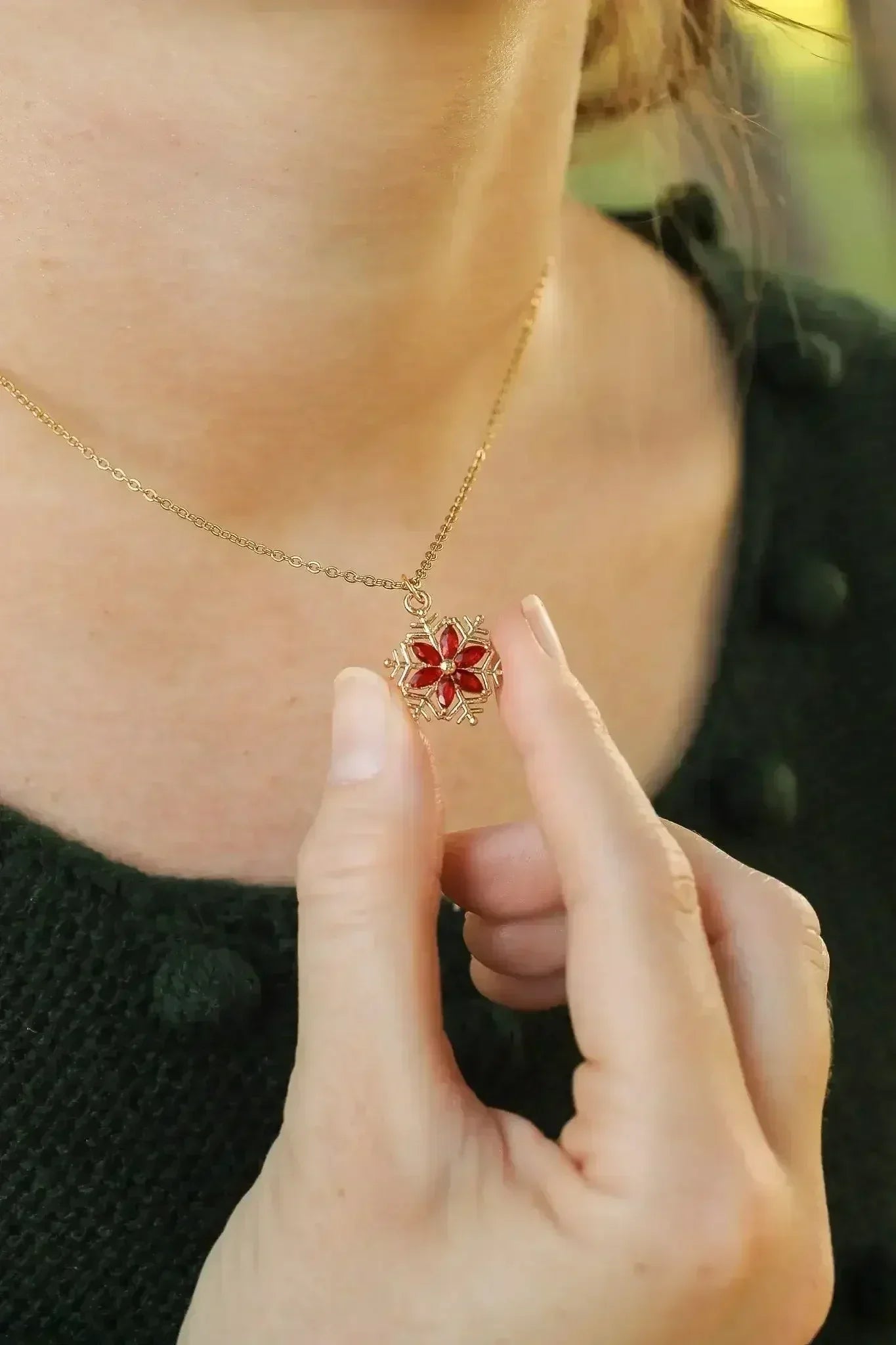 Noelle Necklace in Ruby - Femstylo