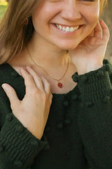 Noelle Necklace in Ruby - Femstylo