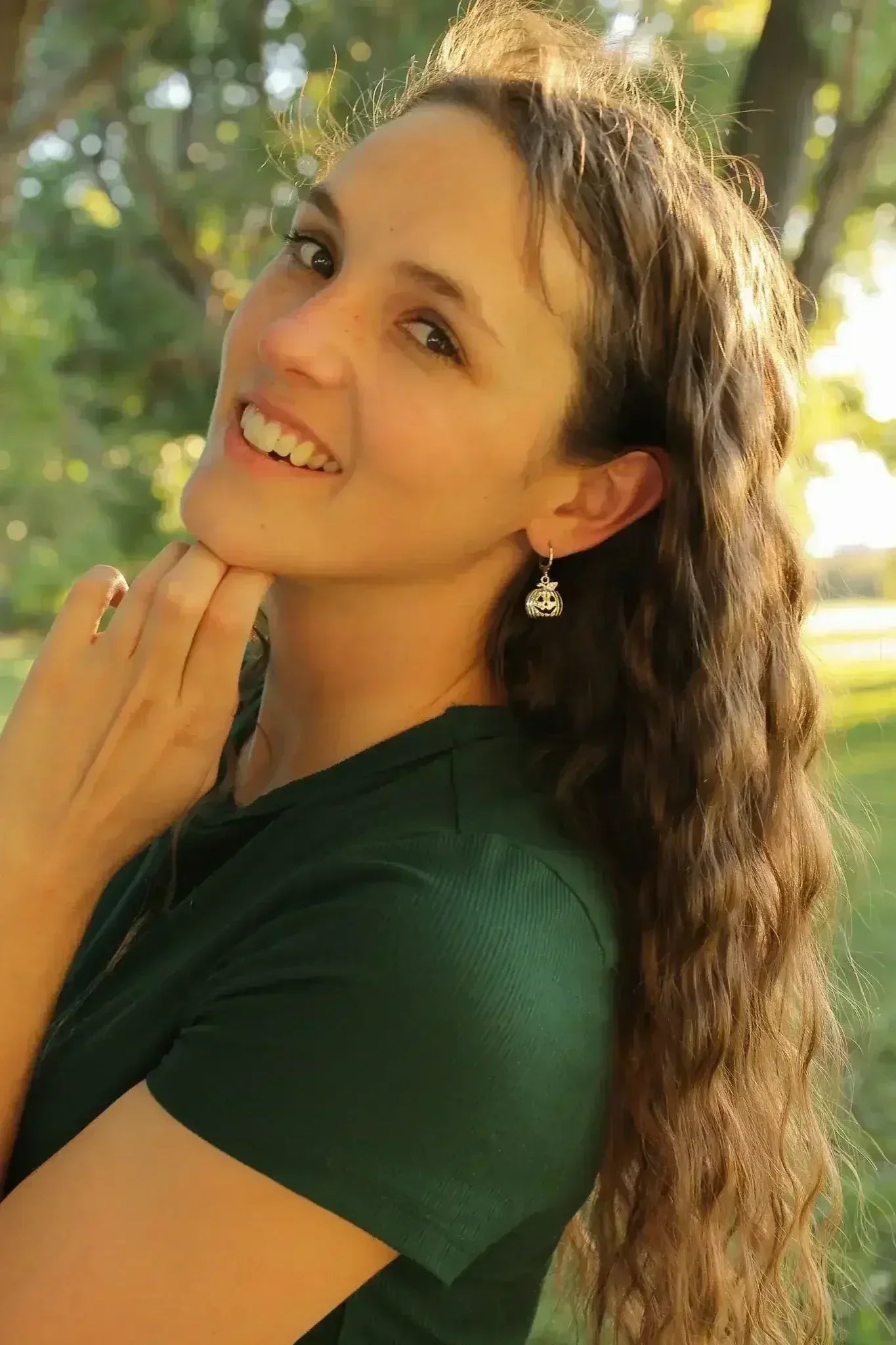 Pumpkin Huggie Hoop in Silver - Femstylo