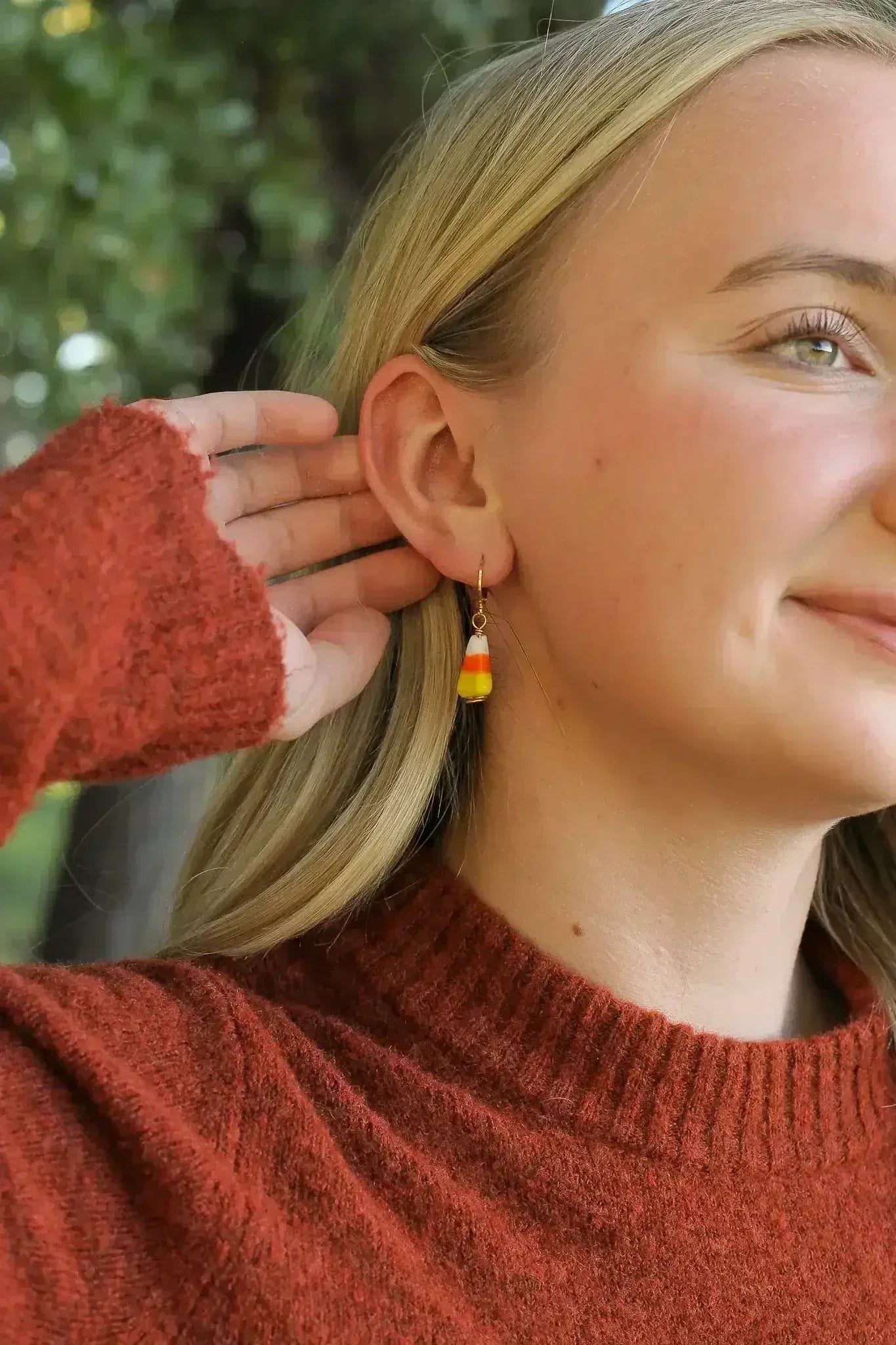 Candy Corn Huggie Hoop - Femstylo