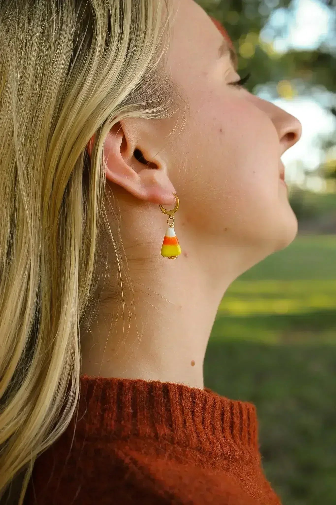 Candy Corn Huggie Hoop - Femstylo