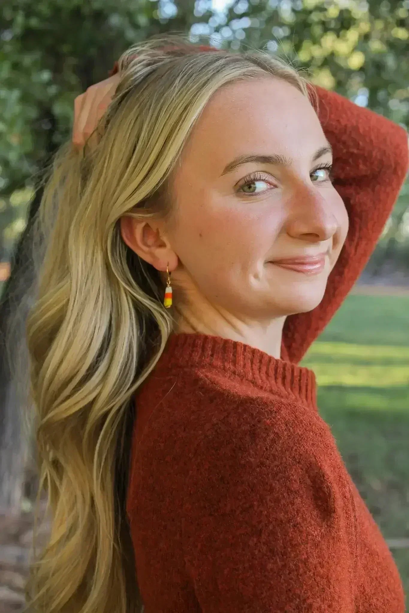 Candy Corn Huggie Hoop - Femstylo