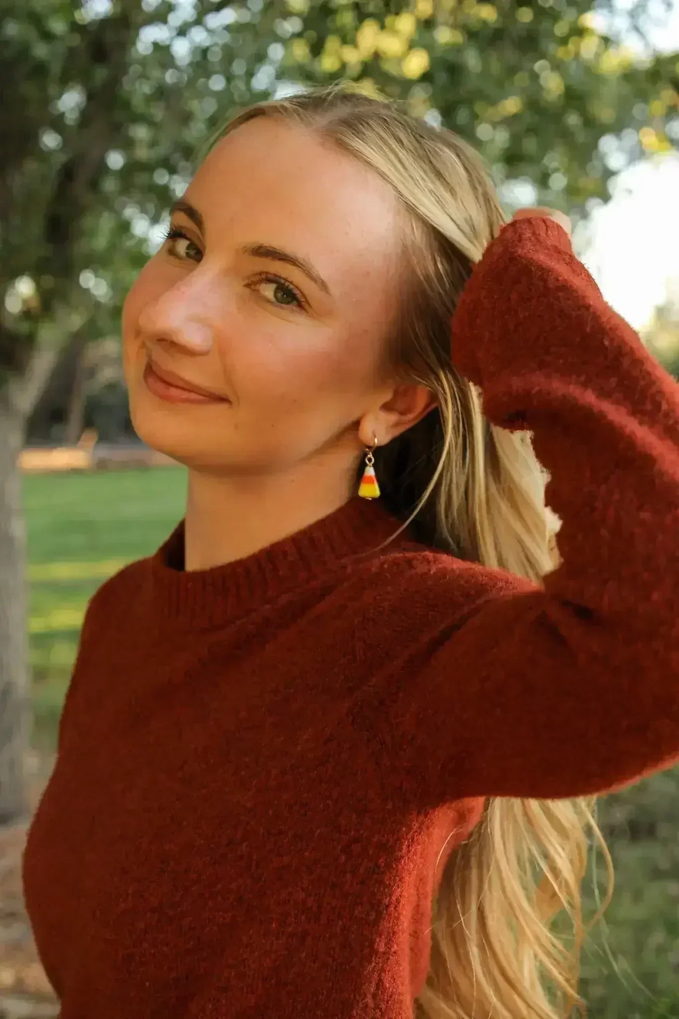Candy Corn Huggie Hoop - Femstylo