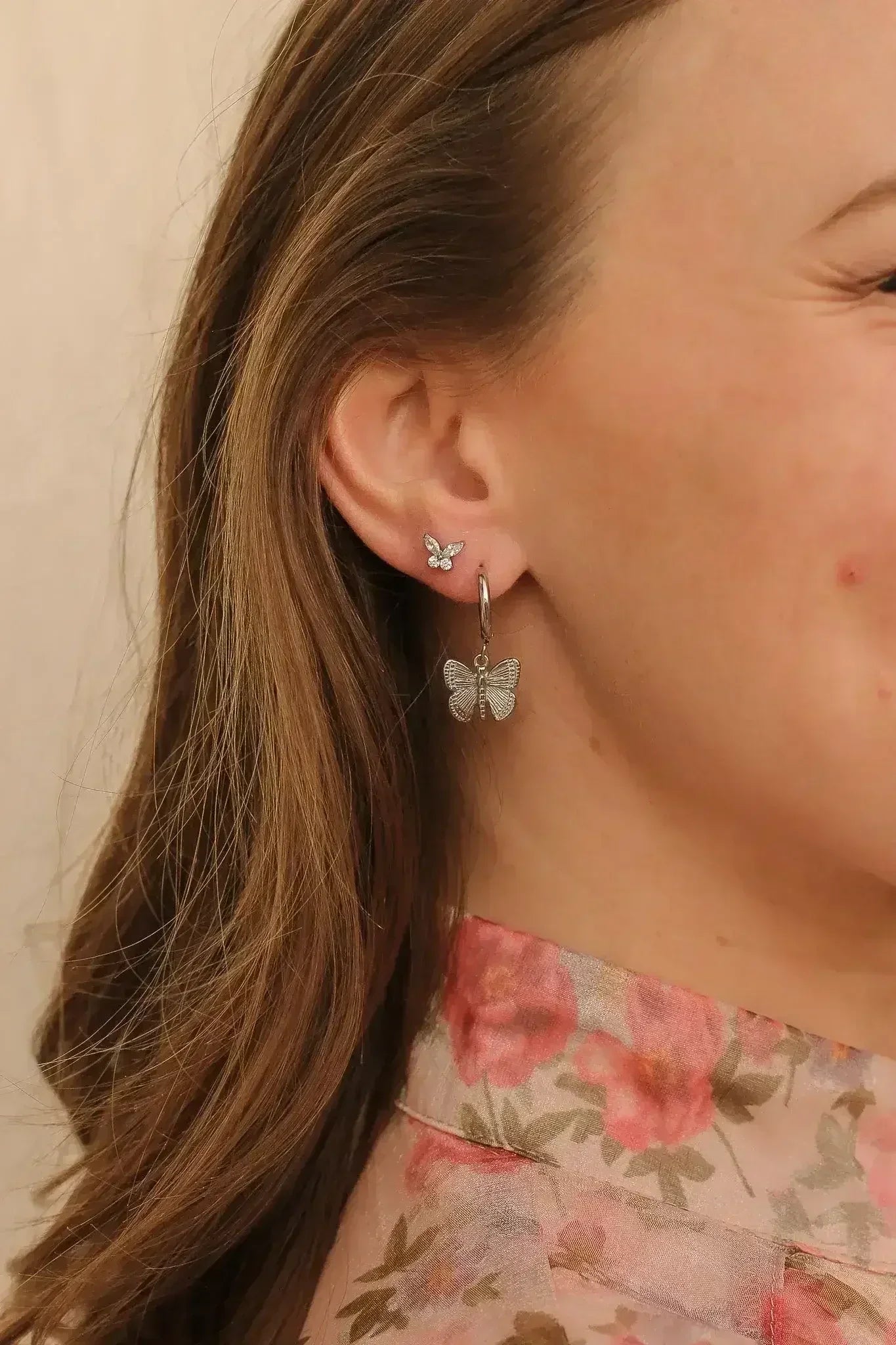 Crystal Butterfly Flat Back Stud - Femstylo