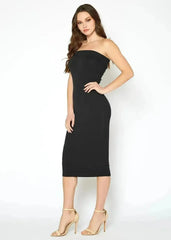 Women's Tube Top Bodycon Midi Dress - Femstylo