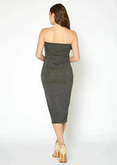 Women's Tube Top Bodycon Midi Dress - Femstylo
