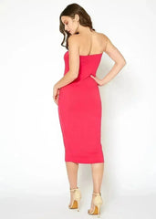 Women's Tube Top Bodycon Midi Dress - Femstylo