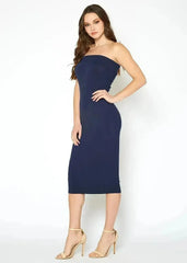 Women's Tube Top Bodycon Midi Dress - Femstylo