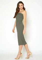 Women's Tube Top Bodycon Midi Dress - Femstylo