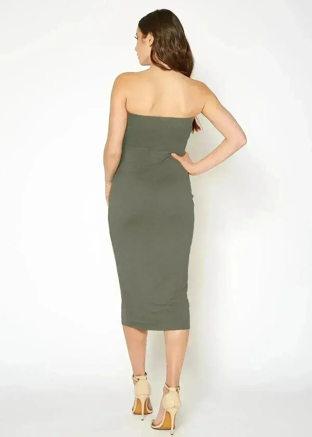 Women's Tube Top Bodycon Midi Dress - Femstylo