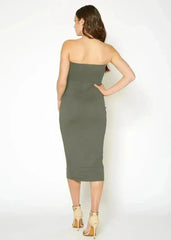 Women's Tube Top Bodycon Midi Dress - Femstylo