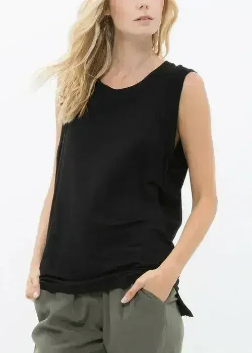 Women's Rib Contrast Muscle Tank Top - Femstylo