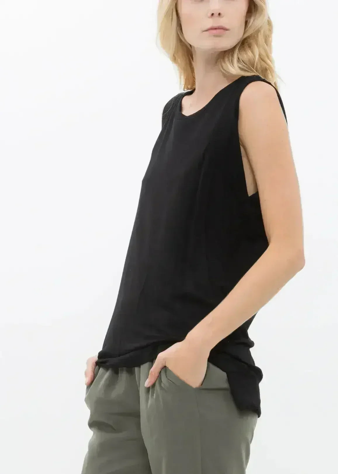 Women's Rib Contrast Muscle Tank Top - Femstylo